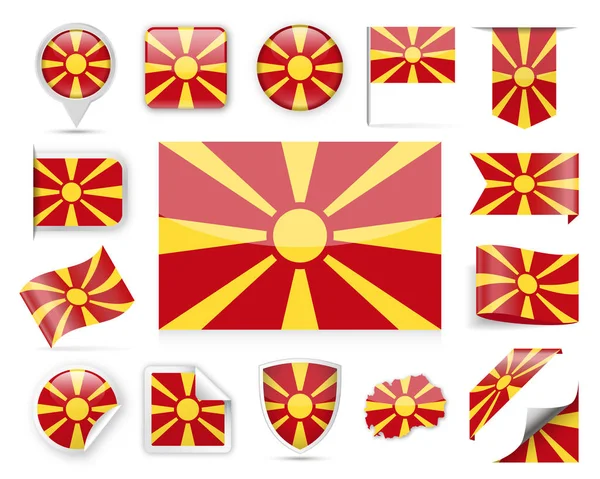 Macedonia conjunto de vectores de bandera — Archivo Imágenes Vectoriales