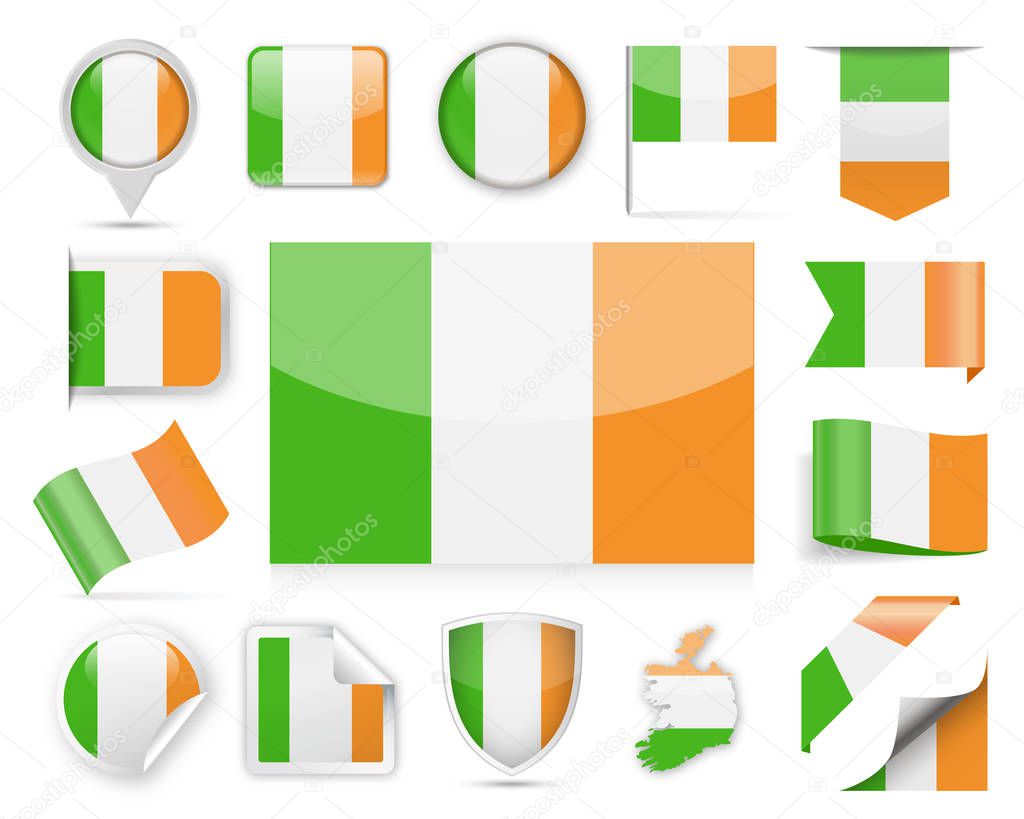 Ireland Flag Vector Set
