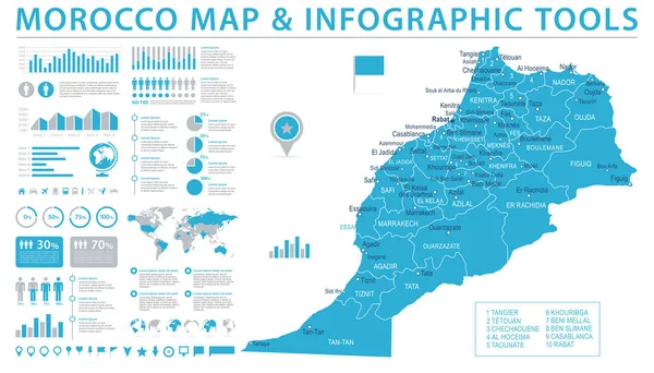 Morocco Map - Info Graphic Vector Illustration — Stock Vector