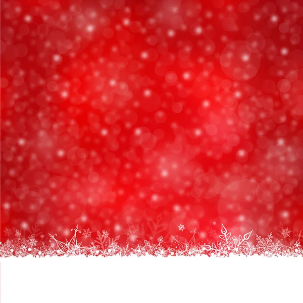 Sneeuwval Kerstmis en Nieuwjaar Winter rode achtergrond — Stockvector