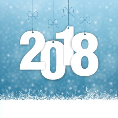Noel ve yeni yıl 2018 - kar yağışı vektör arka plan