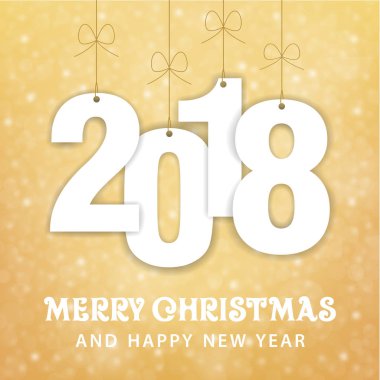 Noel ve yeni yıl 2018 - kar yağışı vektör arka plan