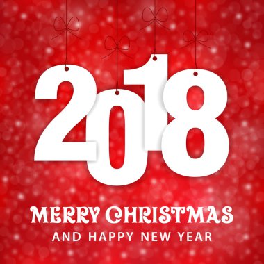 Noel ve yeni yıl 2018 - kar yağışı vektör arka plan