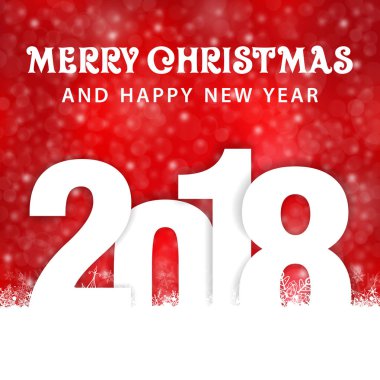 Noel ve yeni yıl 2018 - kar yağışı vektör arka plan