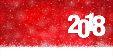 Noel ve yeni yıl 2018 - geniş kar yağışı vektör arka plan