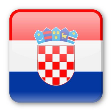 Hırvatistan bayrağı vektör kare simgesi