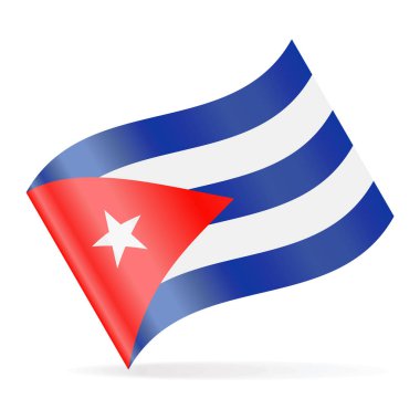 Küba bayrağı sallayarak simge vektör