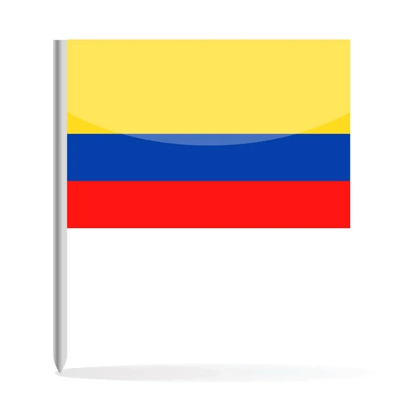 Ikona wektor Pin flaga Kolumbii — Wektor stockowy