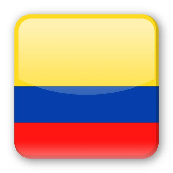 Kolumbia flaga wektor kwadratową ikonę — Wektor stockowy