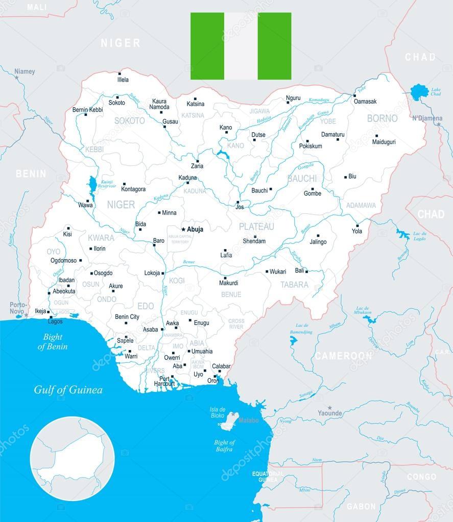 Nigeria Map - detailed vector illustration