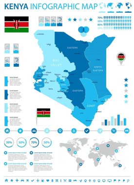 Şili - Infographic harita ve bayrak - detaylı vektör çizim