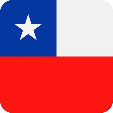 Şili bayrağı vektör kare düz simgesi