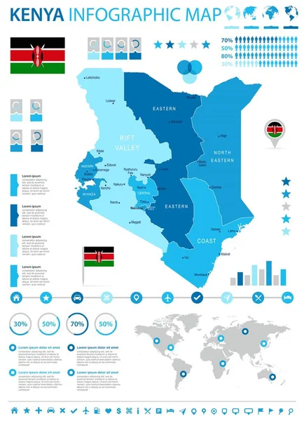 Şili - Infographic harita ve bayrak - detaylı vektör çizim