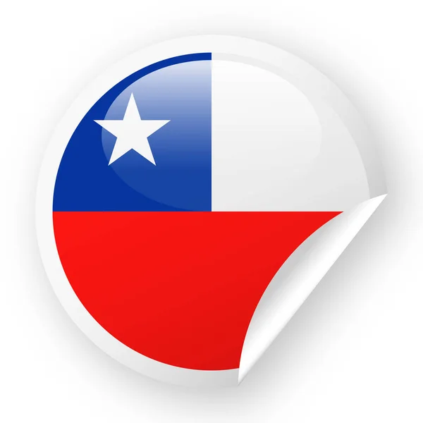 Bandera de Chile Vector Round Corner Paper Icon — Archivo Imágenes Vectoriales