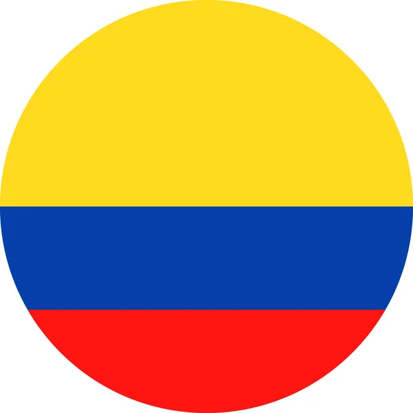 Wektor flaga Kolumbii okrągłe płaskie ikona — Wektor stockowy