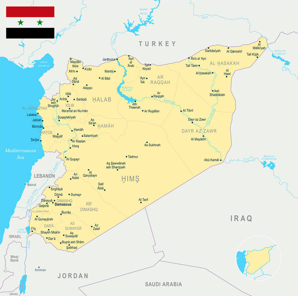 Syria Map - Detailed Vector Illustration
