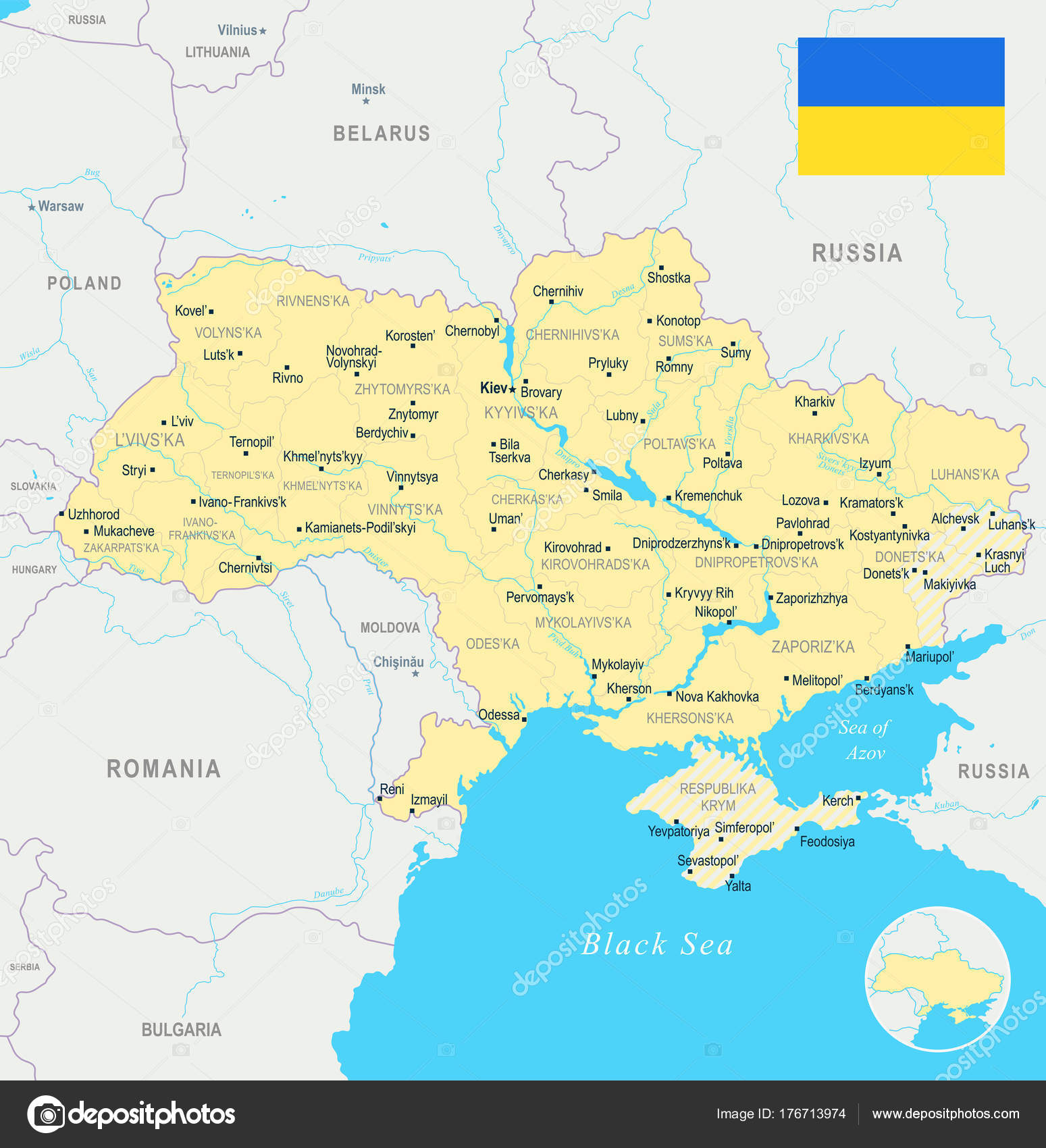 Vector map Kiev Ukraine