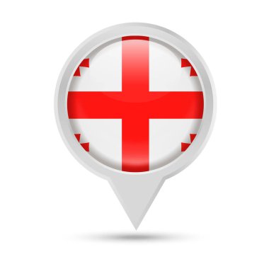 Georgia Flag Pin vektör simge yuvarlak