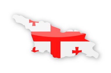 Georgia bayrak ülke kontur vektör simgesi