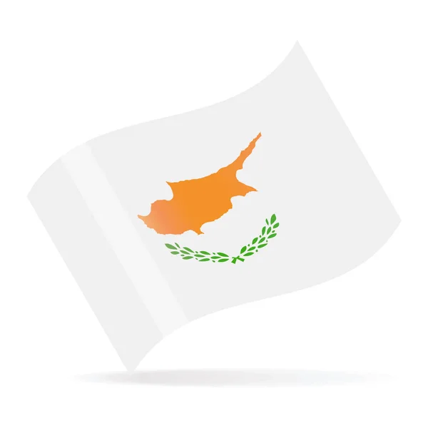Chipre Bandeira Vector Acenando Ícone —  Vetores de Stock