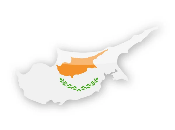 Chipre Bandera País Contorno Vector Icono — Vector de stock