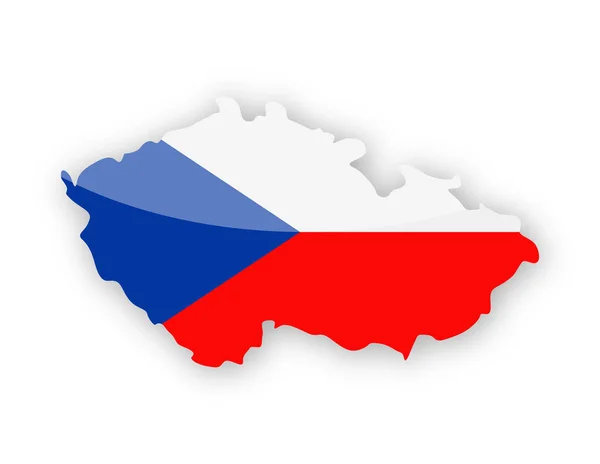 Republika Czeska flaga kraju kontur wektor ikona — Wektor stockowy