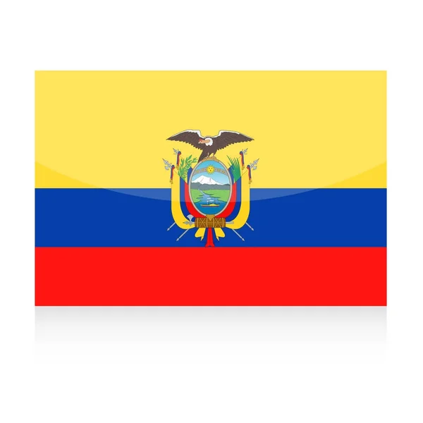 Ecuador Bandera Vector Icono — Archivo Imágenes Vectoriales