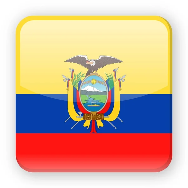 Ecuador Flaggenvektor Quadrat-Symbol — Stockvektor