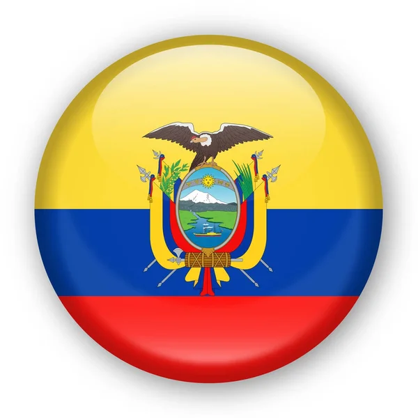 Ekwadorze flaga wektor Okrągła ikona — Wektor stockowy