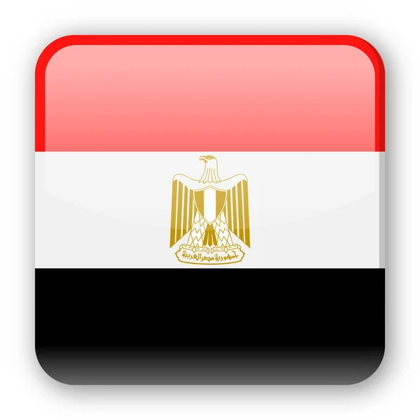 Egipto Bandera Vector Square Icono — Vector de stock