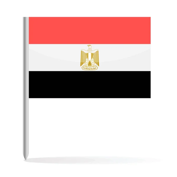 Egipto Bandera Pin Vector Icono — Vector de stock
