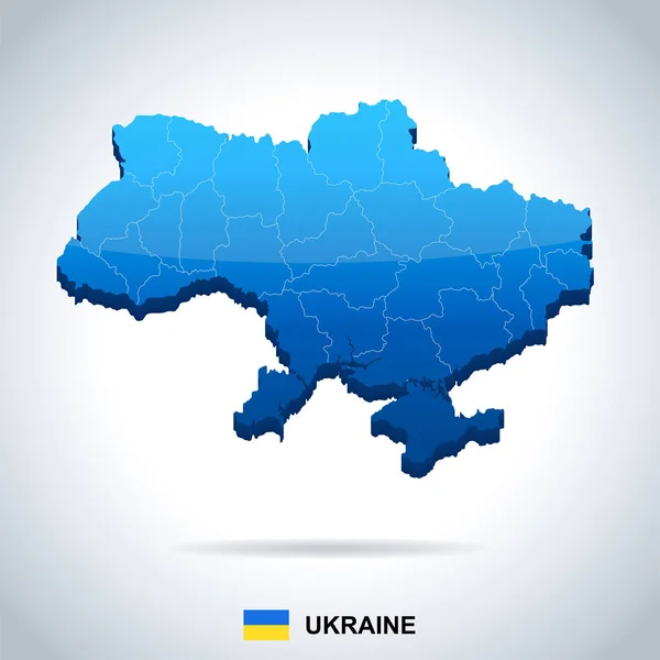 Ukrayna - harita ve bayrak - detaylı vektör çizim — Stok Vektör