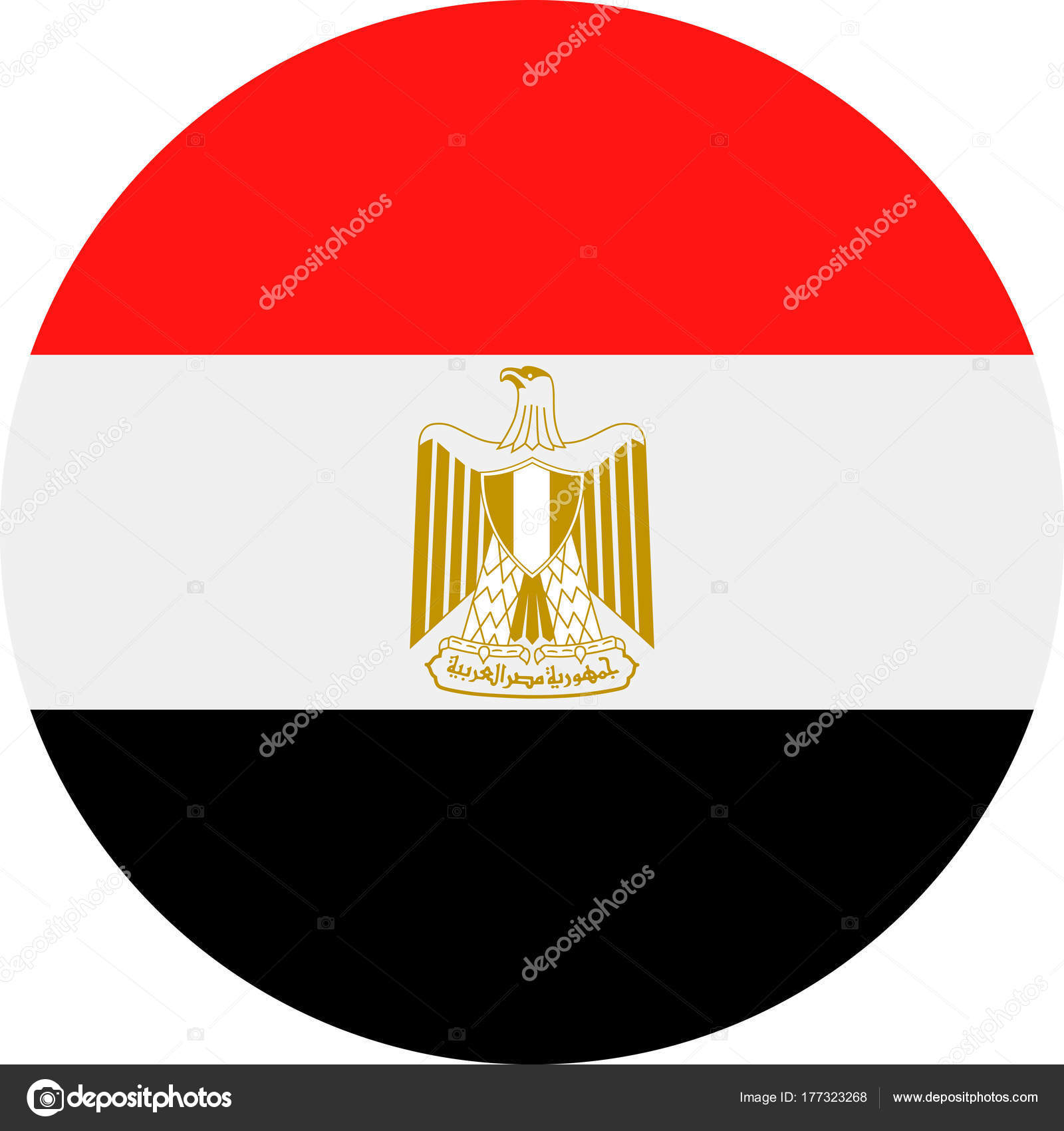 Download Egypt Flag Vector Round Flat Icon — Stock Vector ...