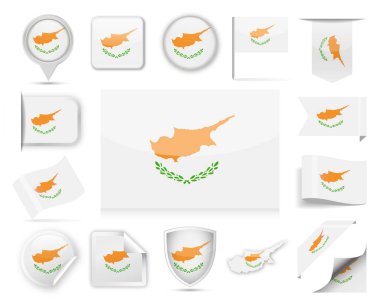 Kıbrıs bayrağı vektör Set