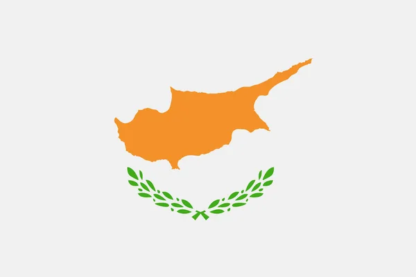 Icône plate de vecteur de drapeau de Chypre — Image vectorielle