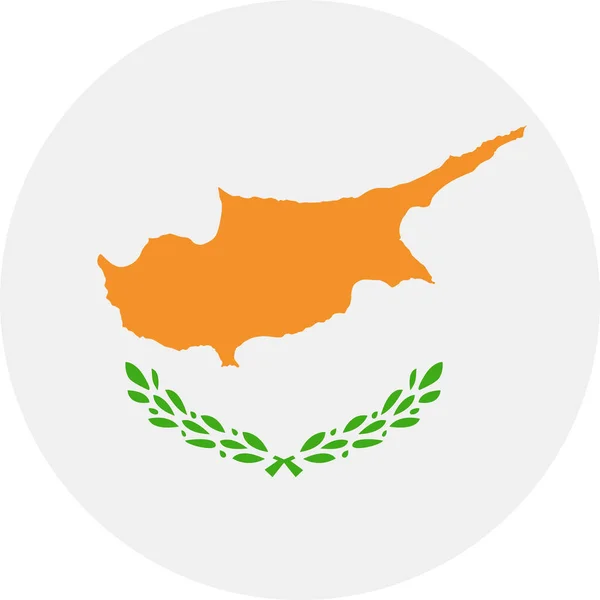 Chipre Bandera Vector Ronda Icono plano — Vector de stock