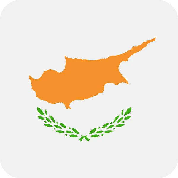 Bandera de Chipre Vector Square Flat Icon — Vector de stock