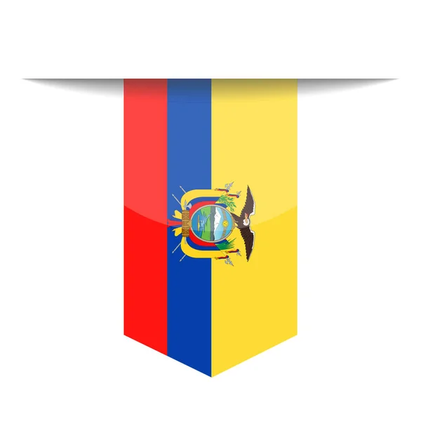 Ecuador Flagge Vektor Lesezeichen Symbol — Stockvektor
