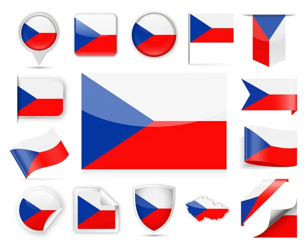 捷克国旗向量集 — 图库矢量图片