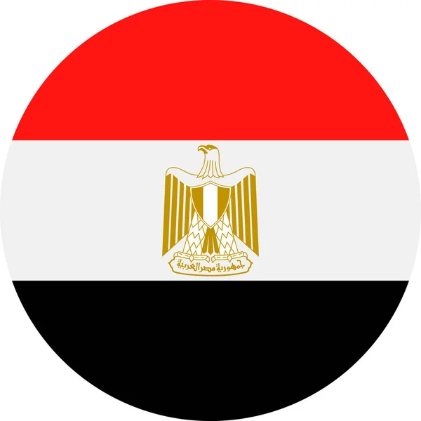 Egypten flagga vektor runda platta ikonen — Stock vektor