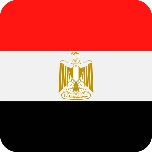 Egipto Bandera Vector Square Flat Icon — Vector de stock