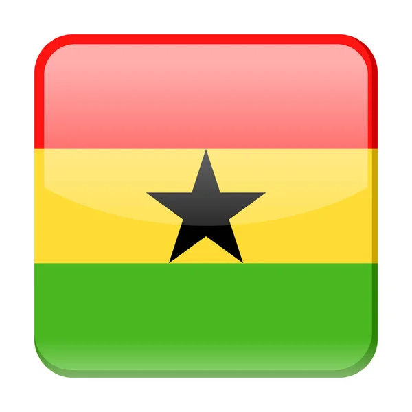 Ghana flaga wektor kwadratową ikonę — Wektor stockowy