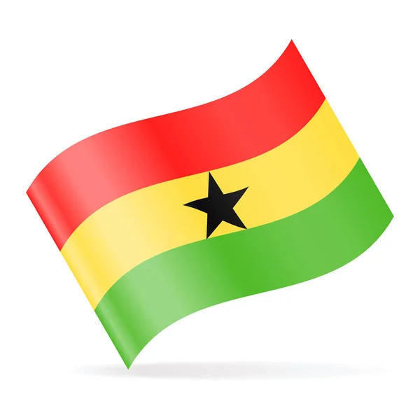 Ghana vektor mává vlaječka — Stockový vektor