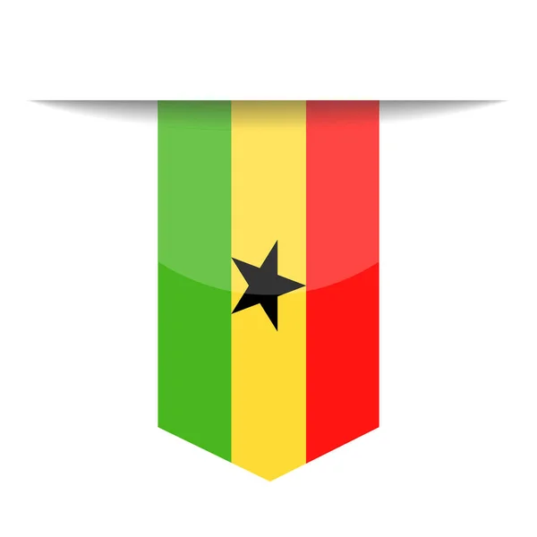 Ghana flaggikonen vektor bokmärke — Stock vektor