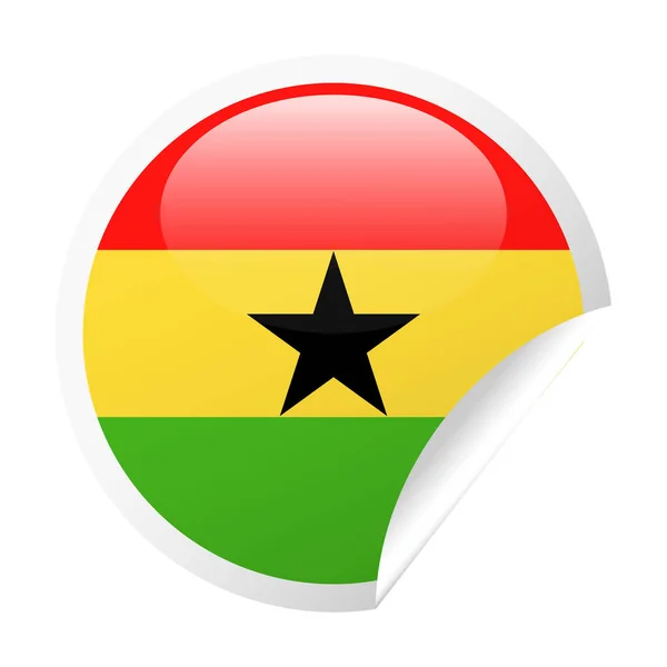 Wektor flaga Ghany okrągły narożnik ikona papieru — Wektor stockowy
