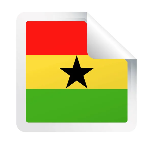 Ikona papieru rogu placu wektor flaga Ghany — Wektor stockowy
