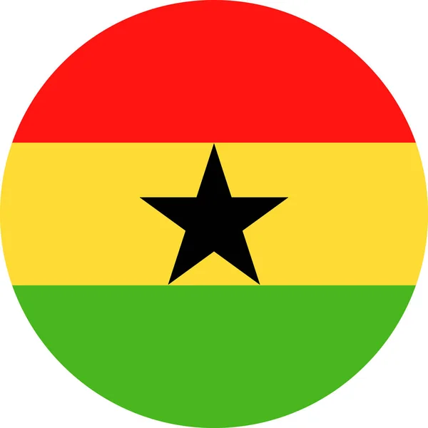 Vektor vlajka Ghany kulaté ploché ikony — Stockový vektor