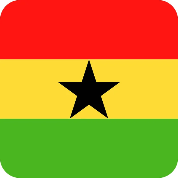 Ghana vlajka vektorový náměstí ploché ikony — Stockový vektor