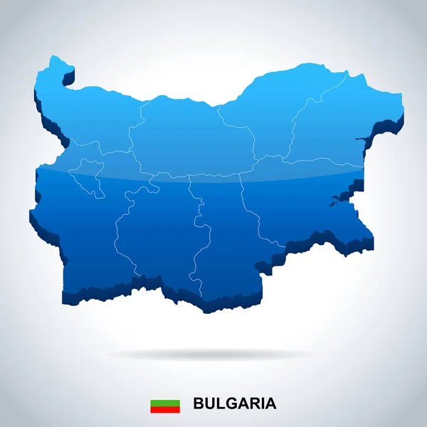 Bulgaria - mappa e bandiera - Illustrazione vettoriale dettagliata — Vettoriale Stock