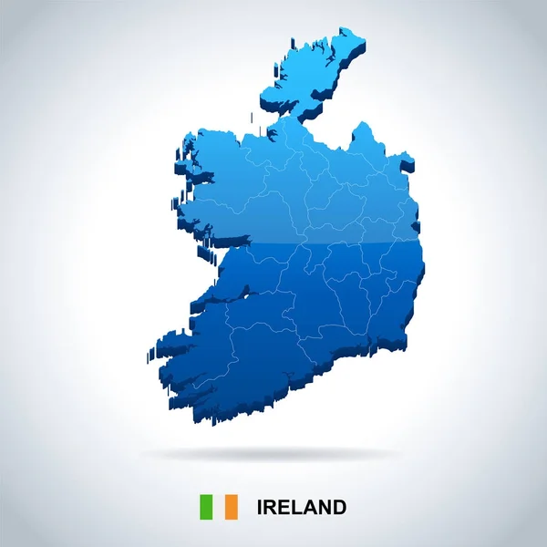 Irlanda - mapa e bandeira - ilustração vetorial detalhada — Vetor de Stock